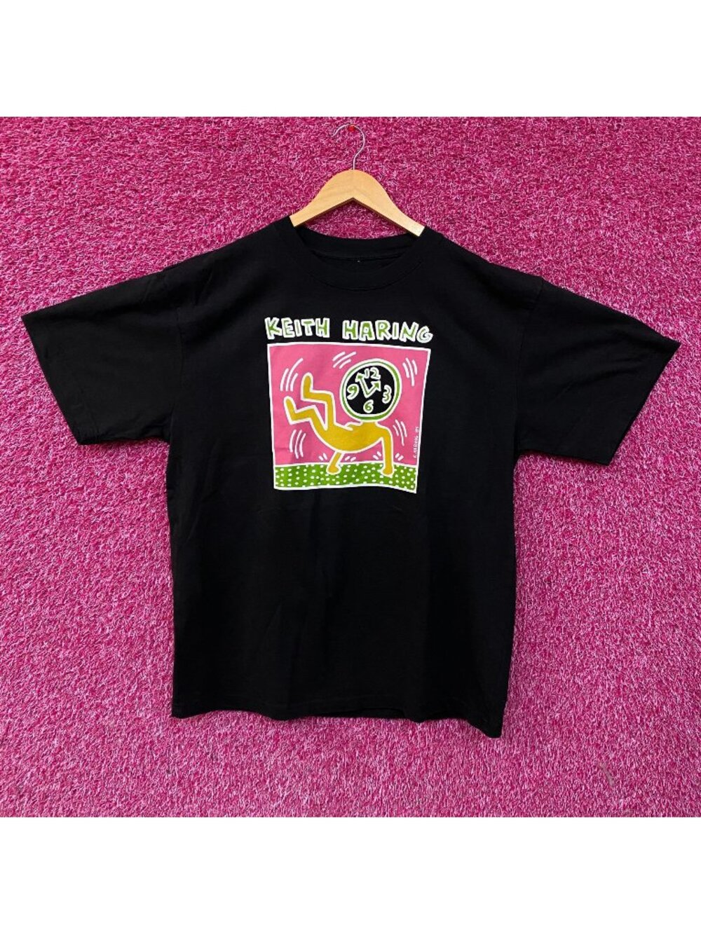 Keith Haring Clock Man Pop Art T-Shirt Large